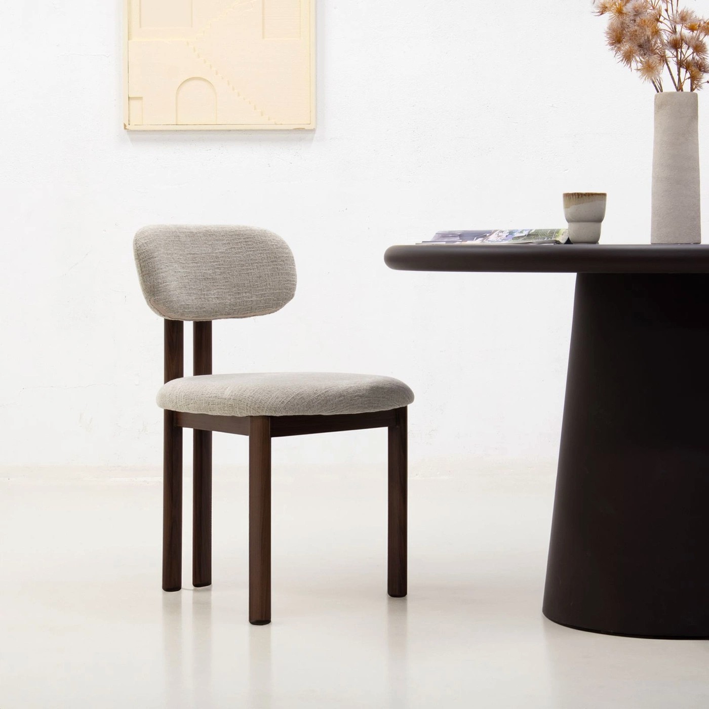 Esszimmerstuhl VELORA beige wallnuss Maison ESTO