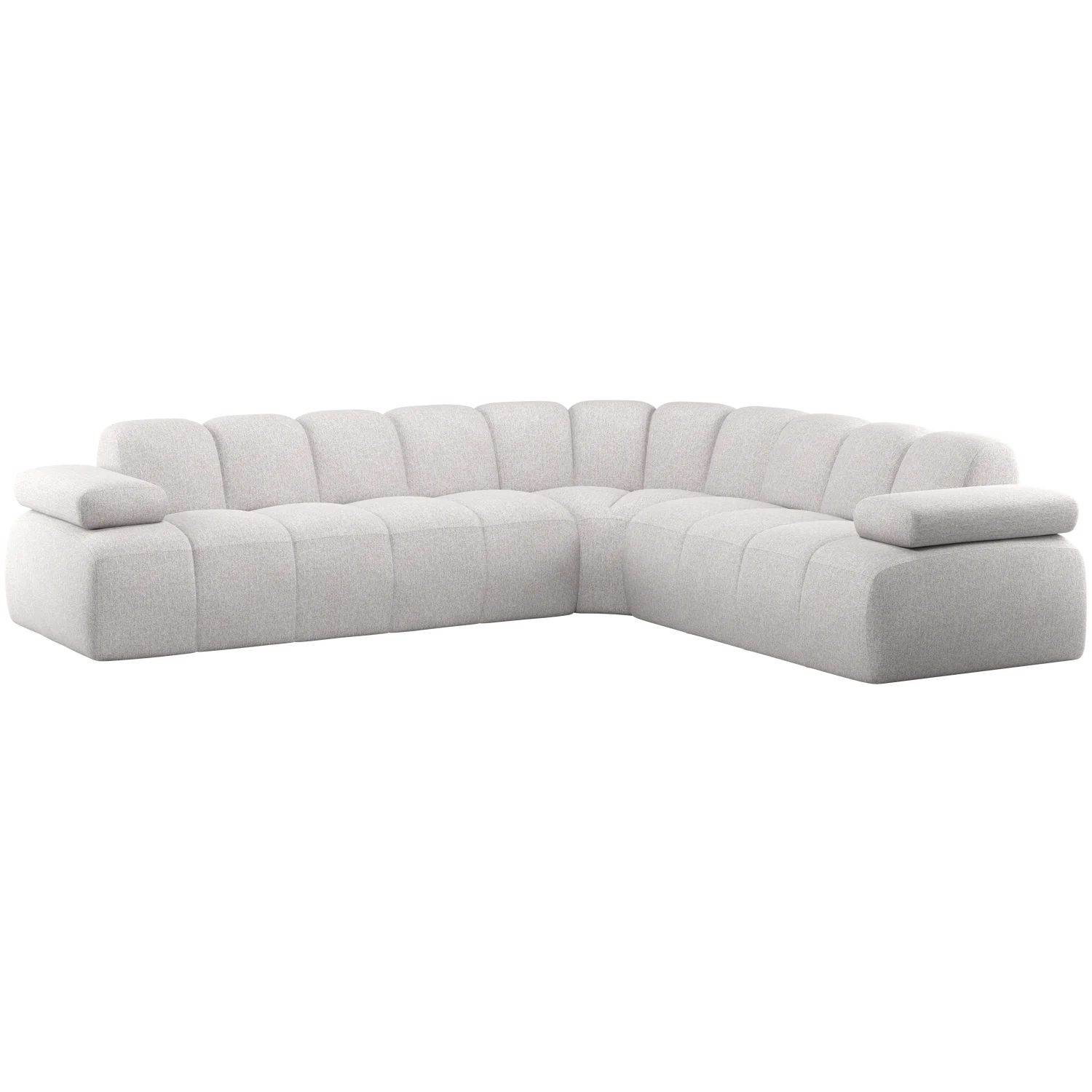 Ecksofa MOJO Bouclé ecru meliert Chaiselongue rechts
