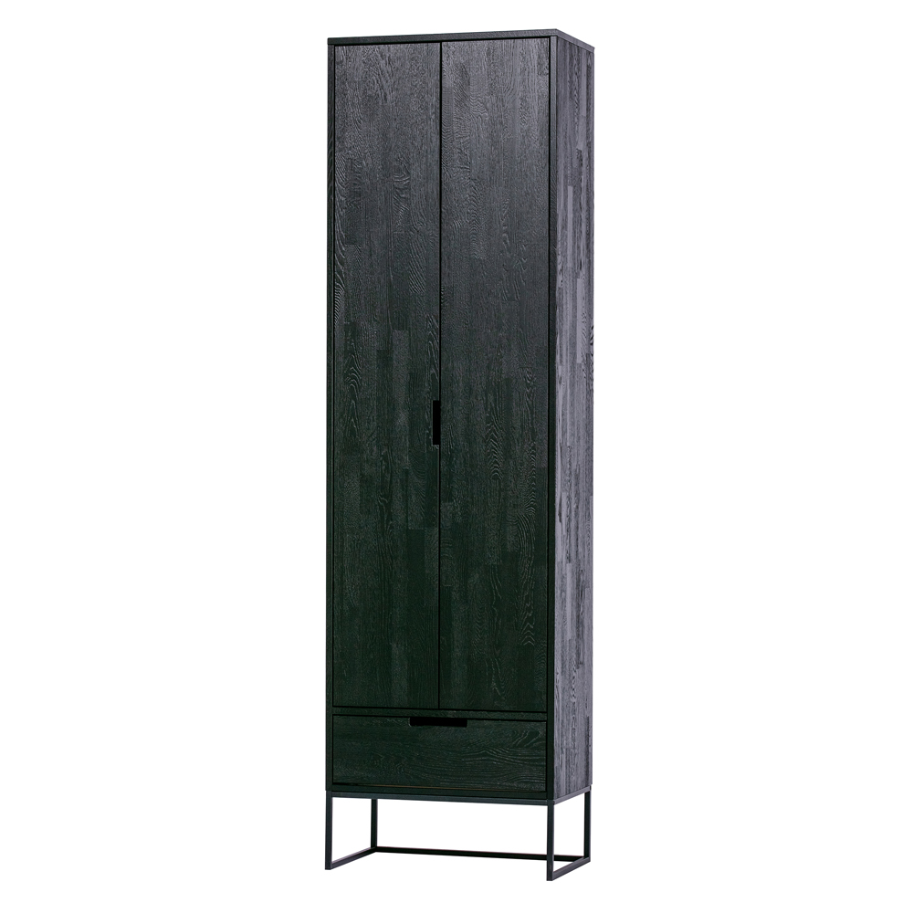 Hochschrank Schrank Silas H 210 cm Eiche schwarz