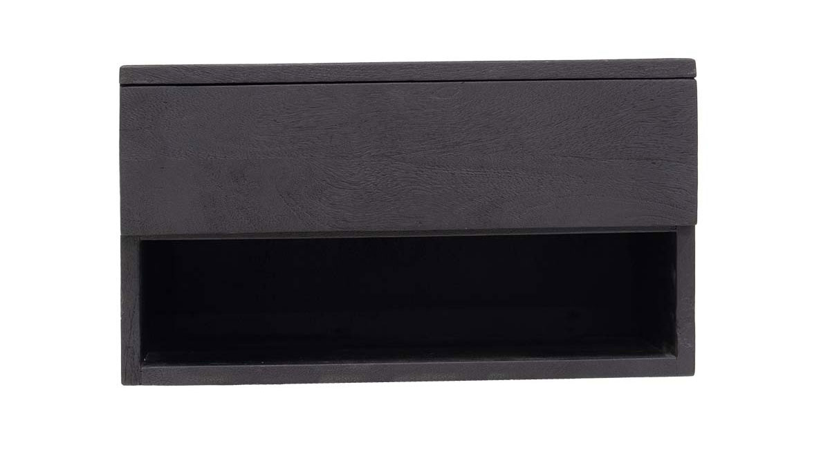 Nachtschränkchen VERENA hängend 1 Schublade Mangoholz schwarz Nachttisch