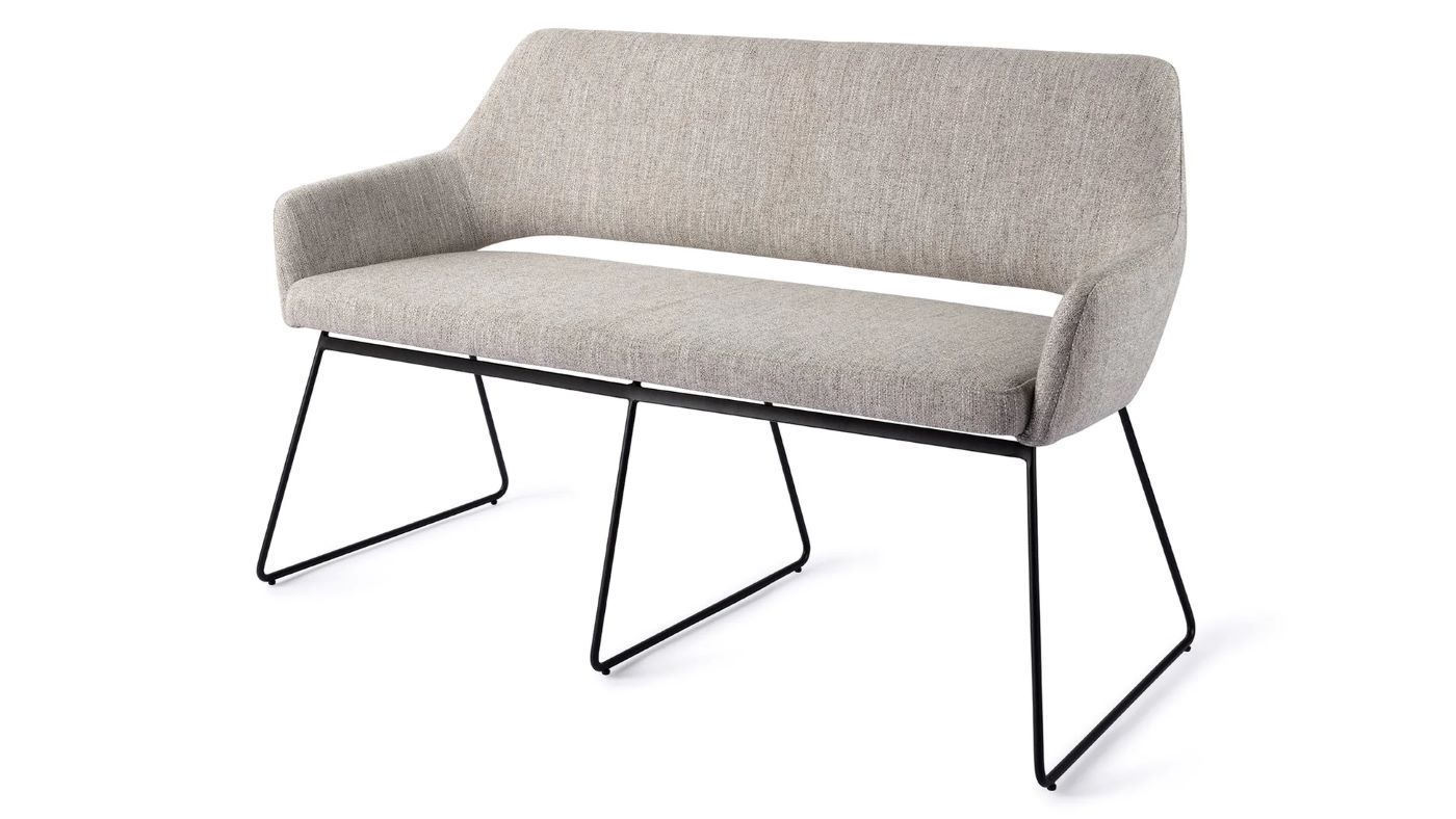 Esszimmerbank YANAI 140 cm – Modern & mit Lehne - hellgrau