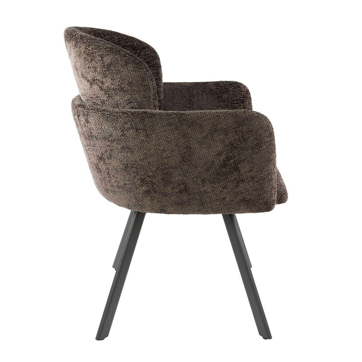 2er Set Armlehnstuhl GRACIA drehbar Chenille Stoff taupe