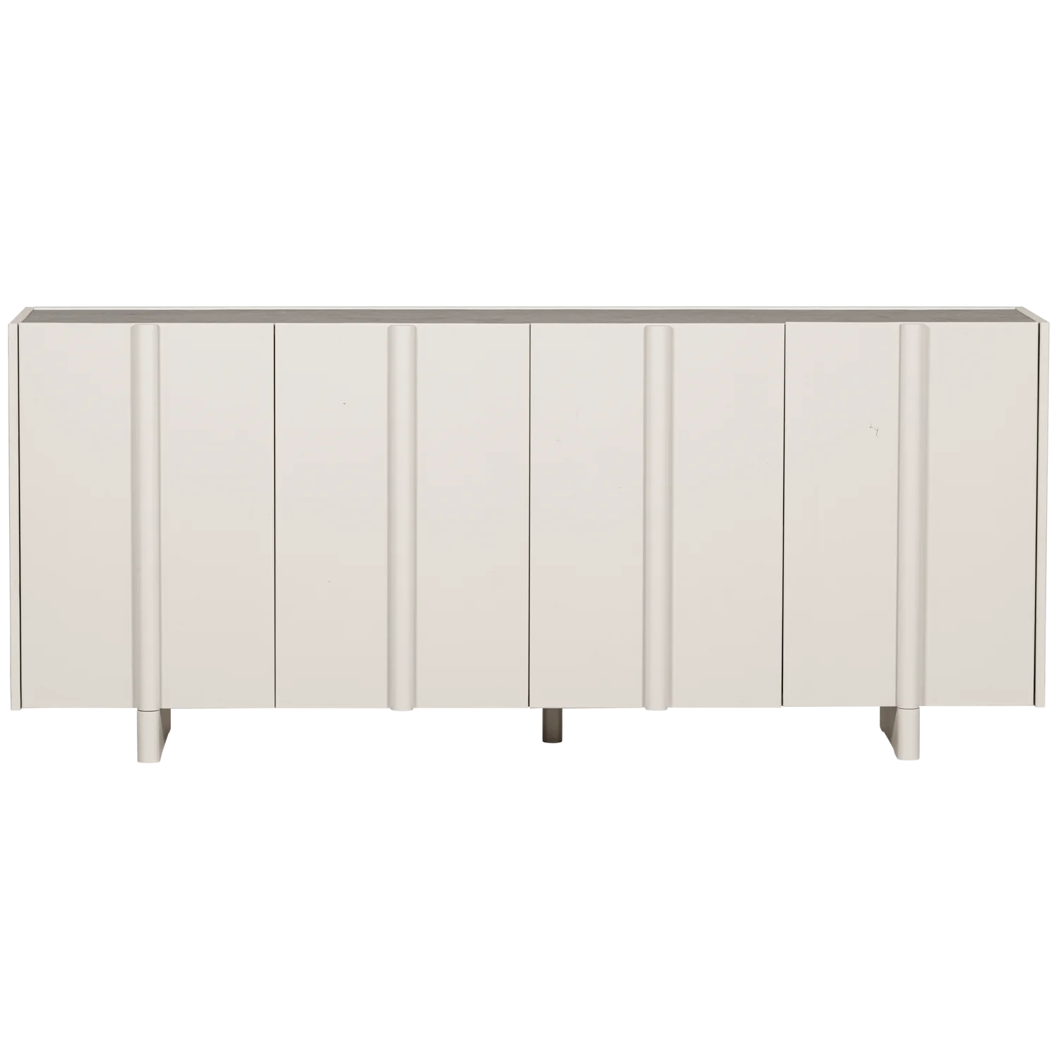 Sideboard BASU 200 cm mit 4 Türen Kiefernholz staubgrau 