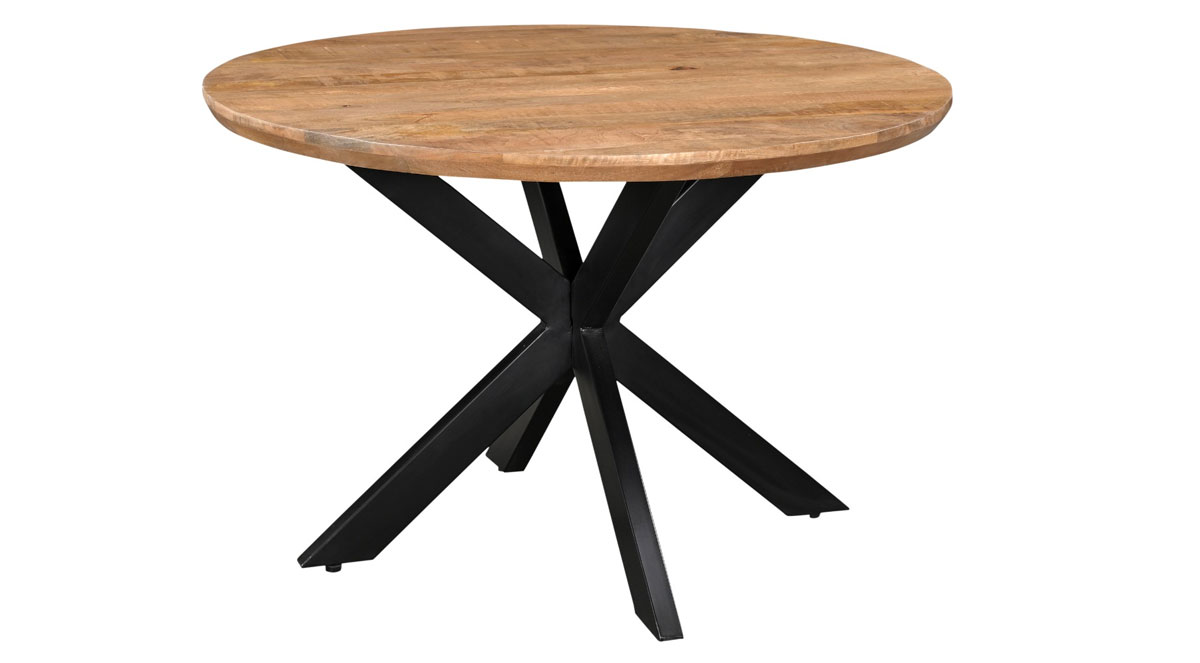 Esstisch LEON rund Ø 150 cm Mangoholz Metall