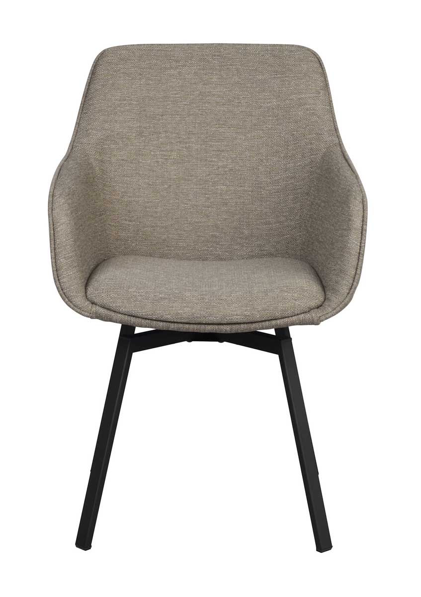 Esszimmerstuhl mit Armlehnen drehbar ANEA Stoff dunkel beige