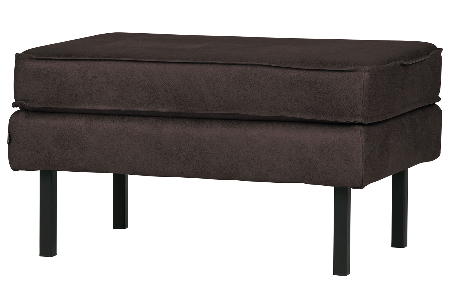 RODEO Hocker recyceltes Leder schwarz Fußhocker