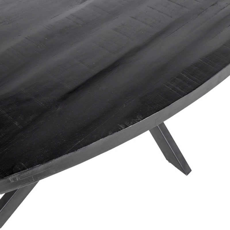 Esstisch MORAN oval 180 x 100 cm Mangoholz schwarz