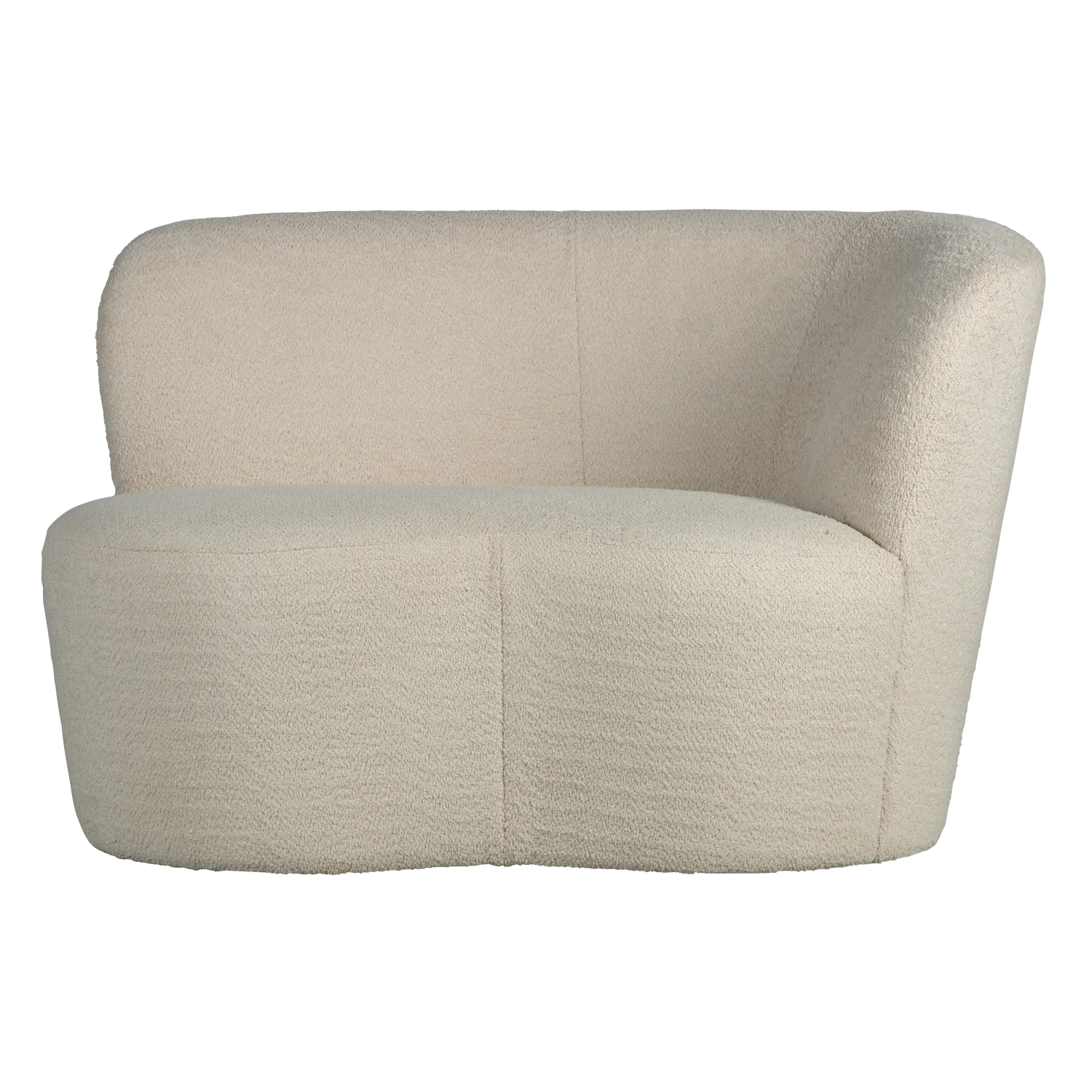 Kleines Sofa Stone rechts 112 cm Bouclé creme Loungesofa