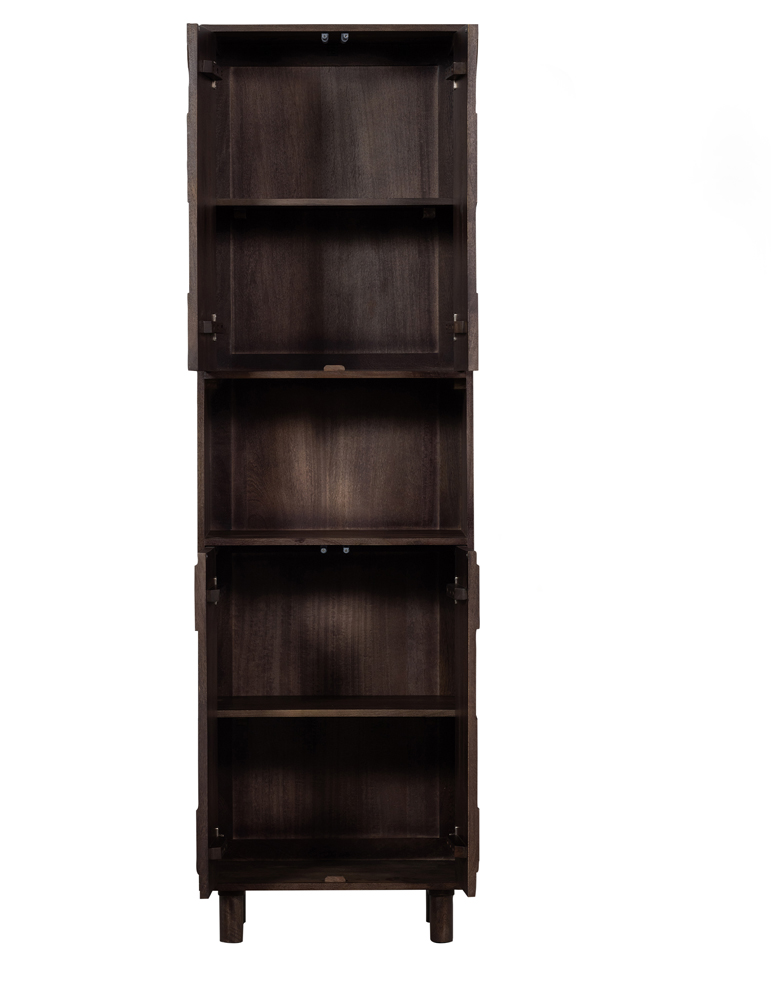 Schrank Draw 4-türig mit offenem Fach Mangholz Nussbaum