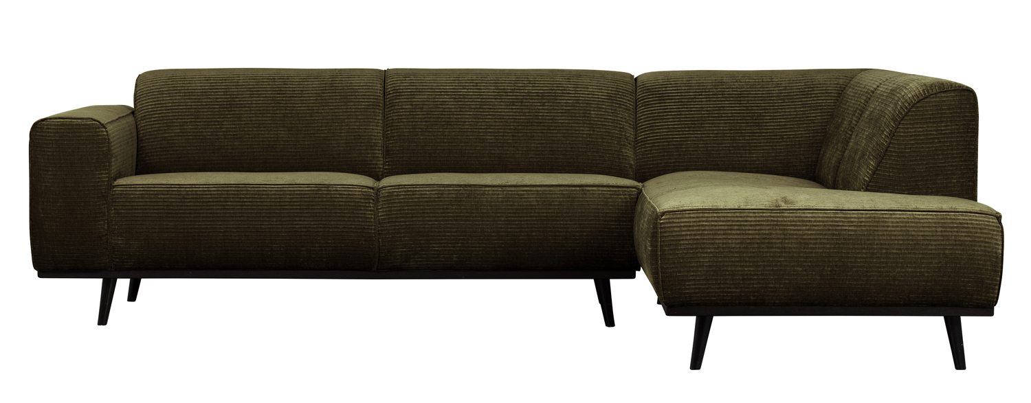 Ecksofa Statement Rib Cord warmgrün rechts