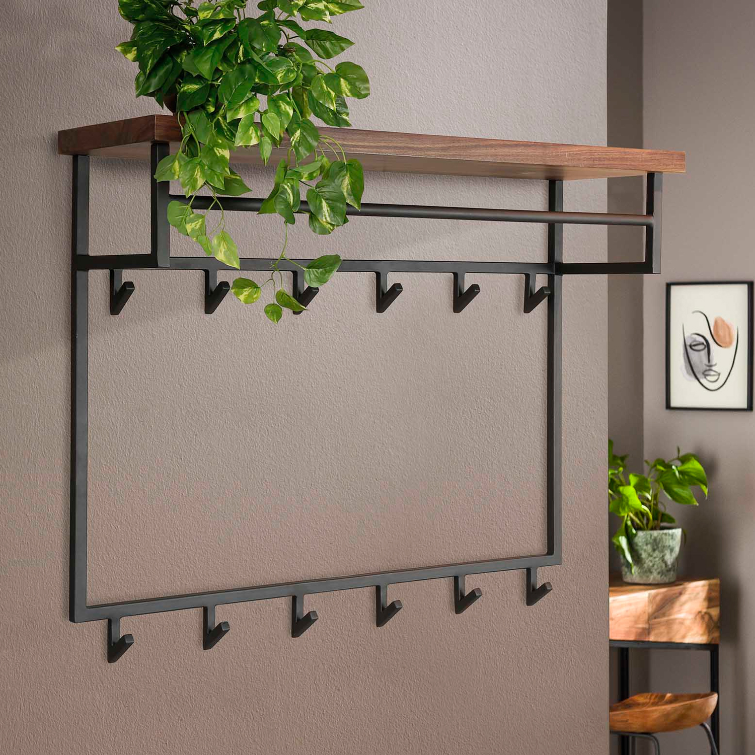 Wandgarderobe DAKOTA B 100 cm 12 Haken