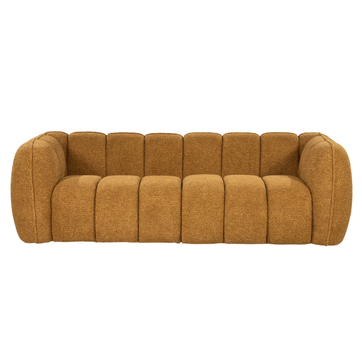 BY-BOO Sofa Cubetto senffarben 220 cm Stoffbezug  