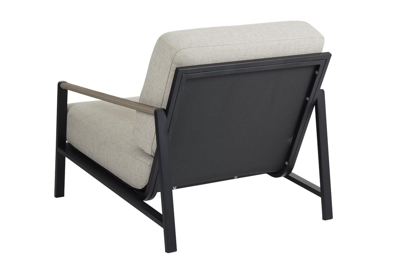 Garten Loungegruppe LYRA aus Edelstahl schwarz incl Sitzkissen