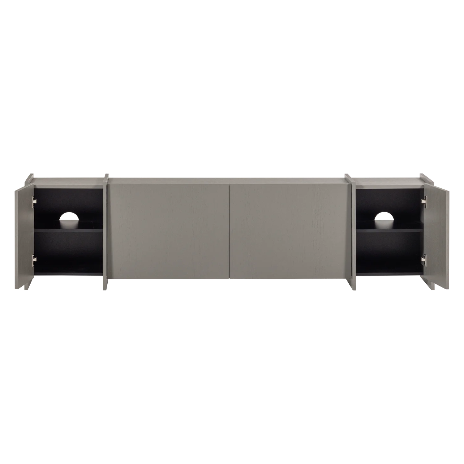 TV Möbel BROCK 200 cm Esche Furnier warmgrau Kommode Lowboard