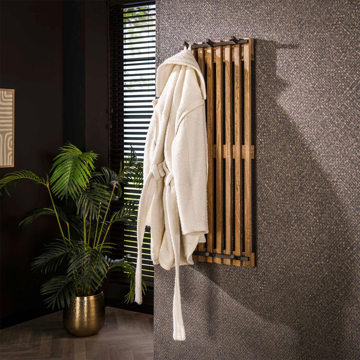 Wandgarderobe Strong H 100 cm 2x3 Haken Mango Massivholz Metall Wandgarderobe Strong H 100 cm 2x3 Haken Mango Massivholz Metall