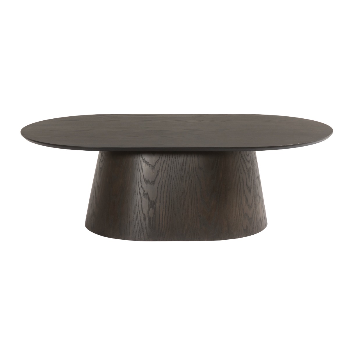 Couchtisch Novero oval 120 x 70 cm Eichenholzfurnier Espresso braun