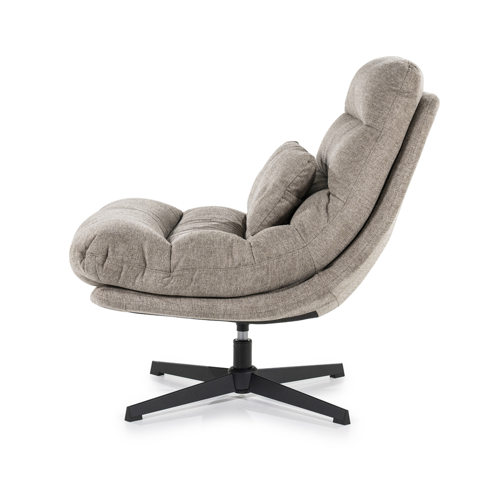 Sessel CONCIL drehbar mit Kissen Stoff braun