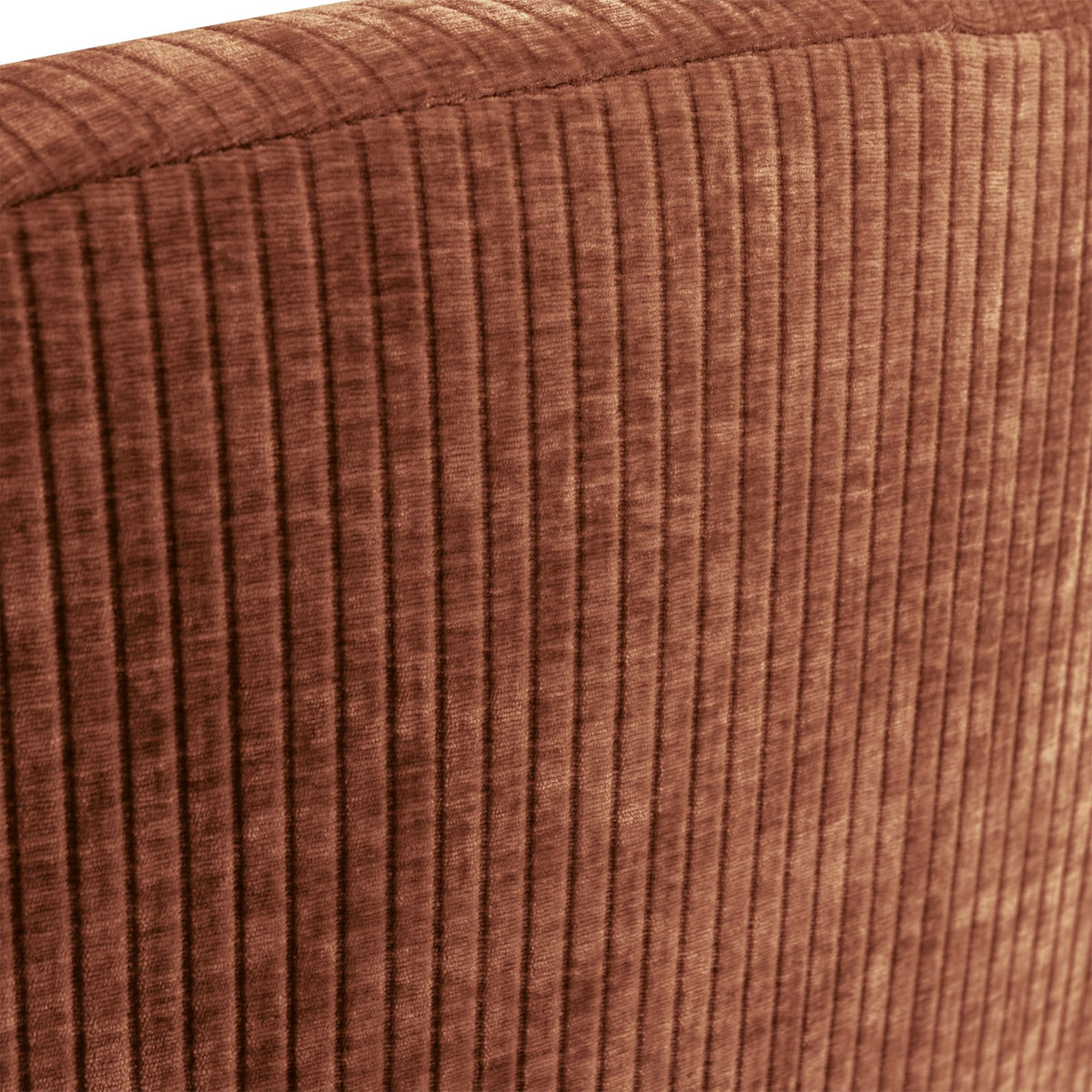 woood 2 Sitzer Sofa Bank MOJO links gerippter Stoff rostbraun