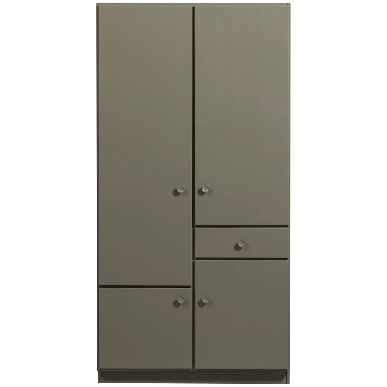 Kleiderschrank Schrank ALFIE 4-türig B 107 cm Kiefer Massivholz forest