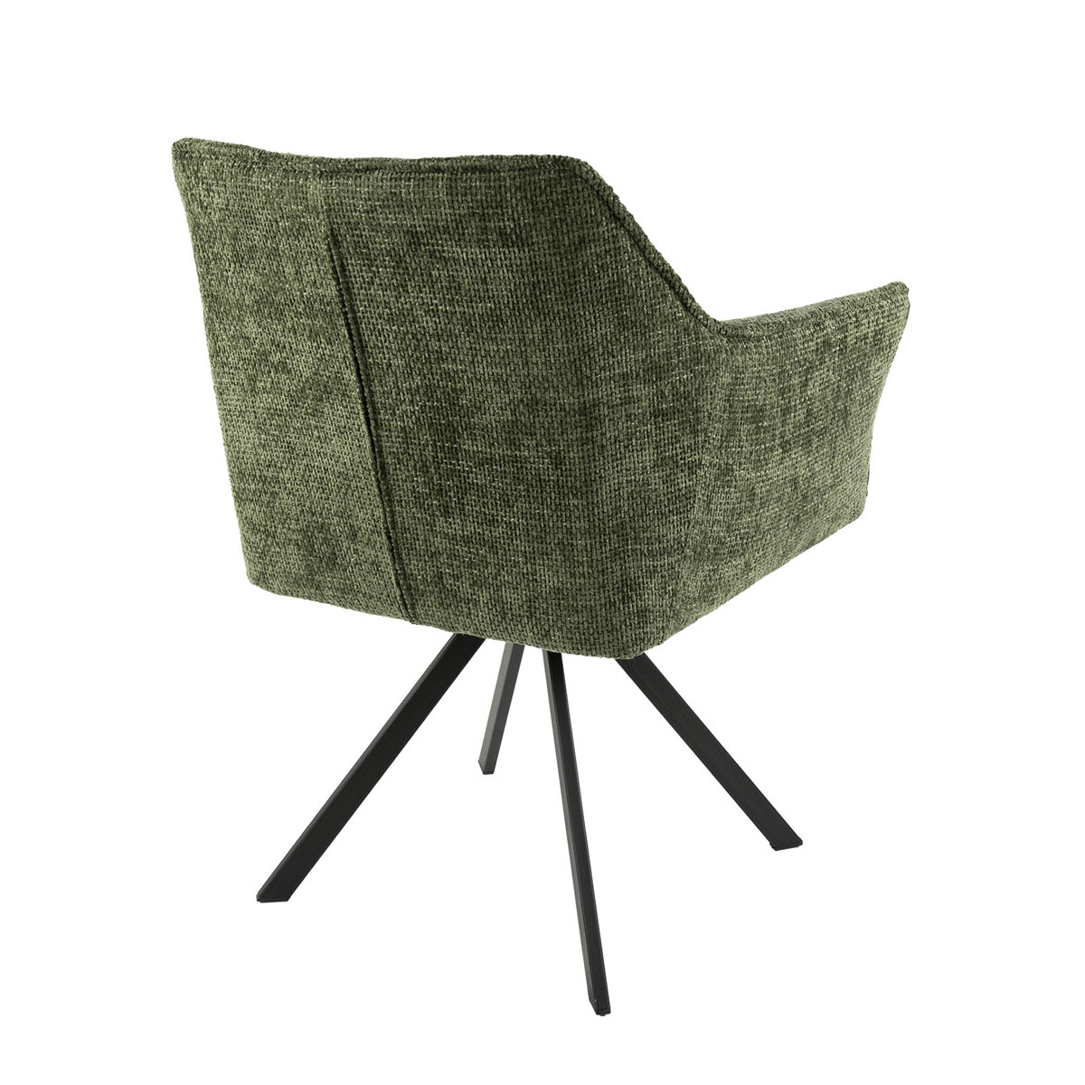 2er Set Armlehnstuhl Fino weiches CHENILLE grün drehbar