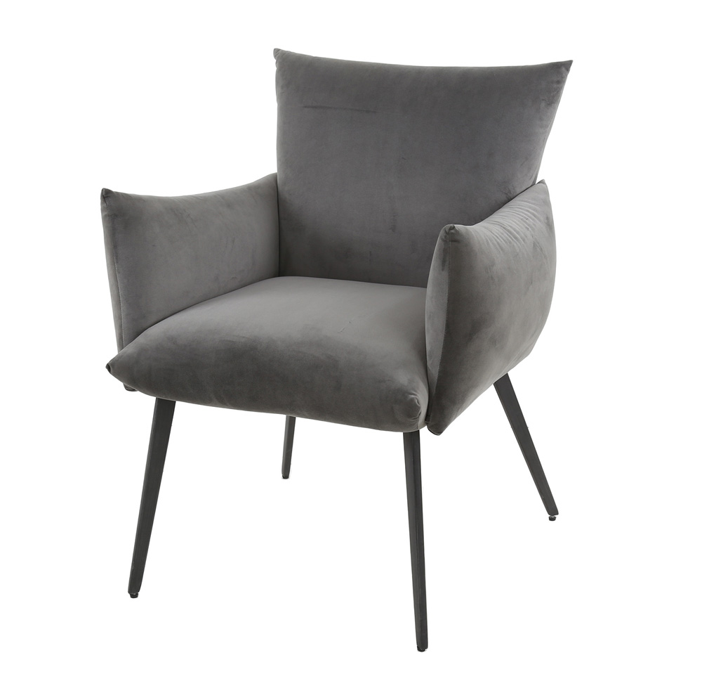 Stuhl Esszimmerstuhl mit Armlehne MALU Samt anthrazit