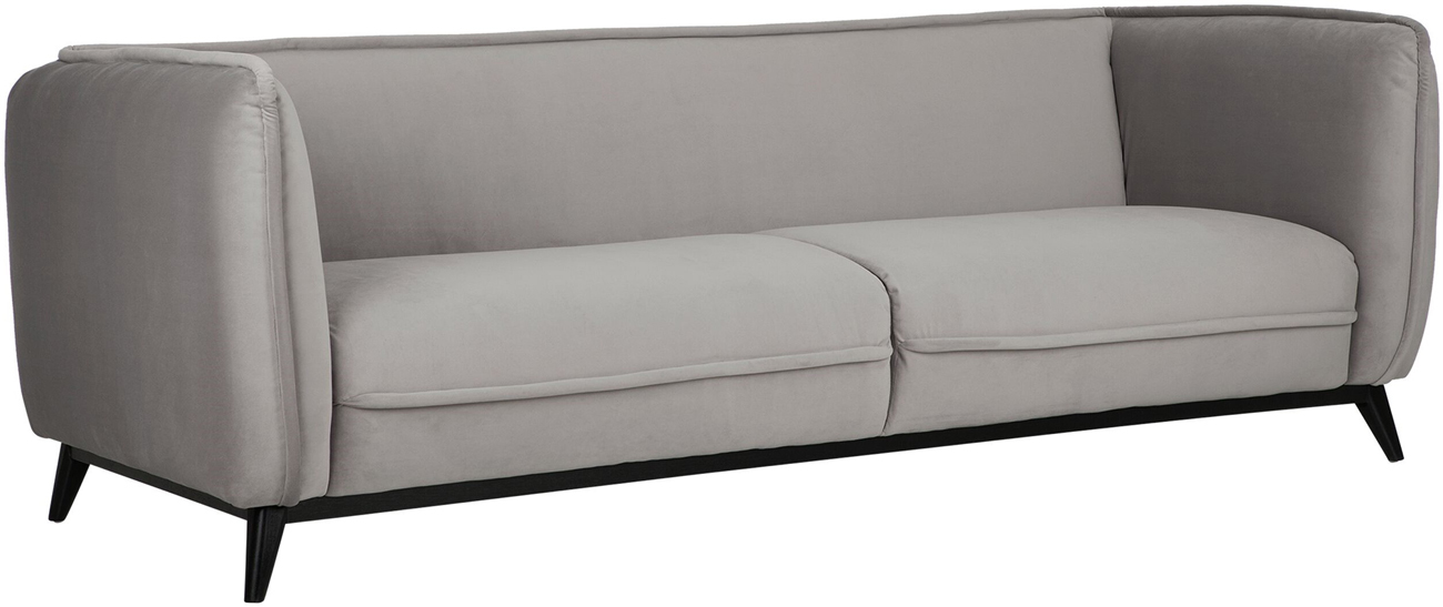 3 Sitzer Sofa Escape hellgrau Samt Velvet Lounge Couch