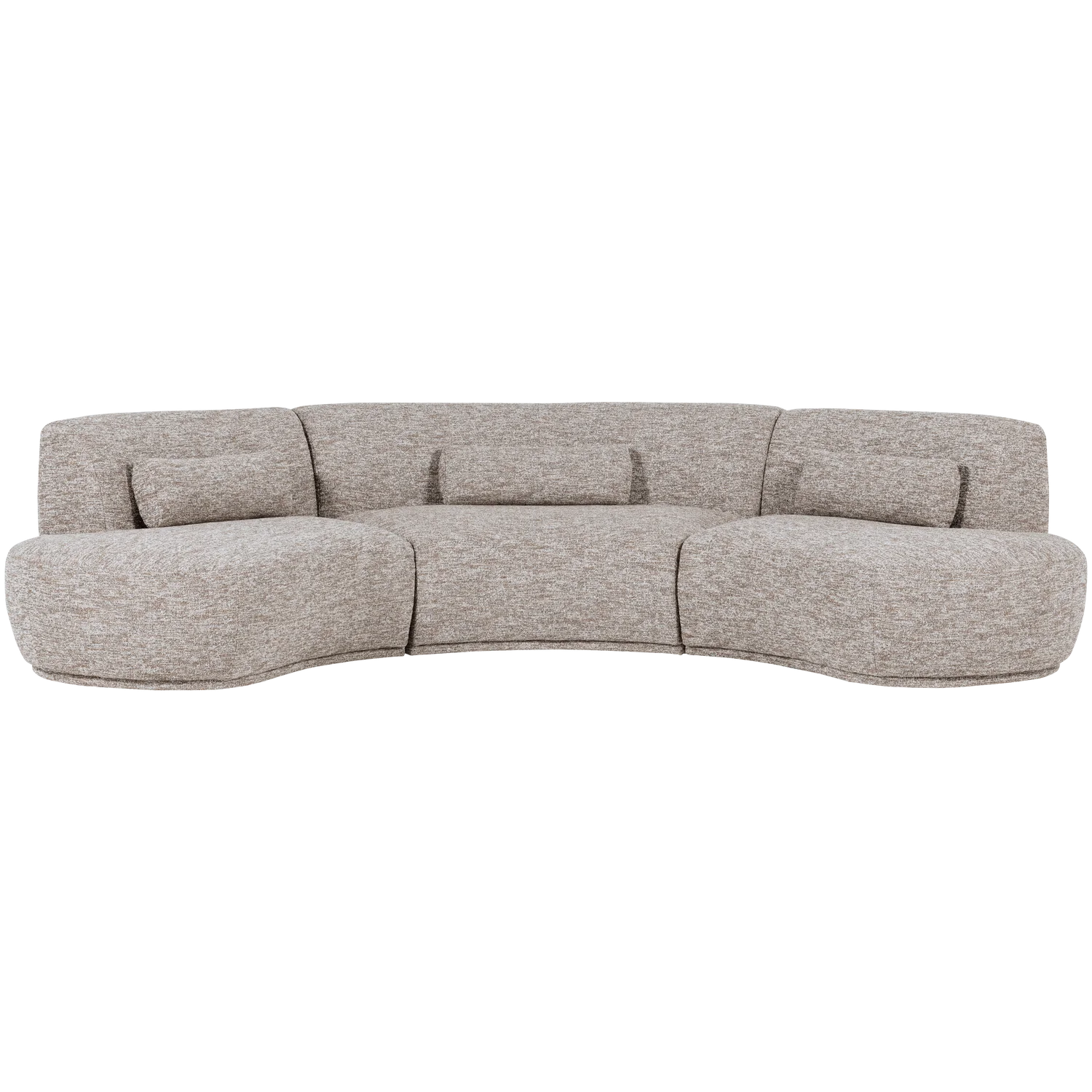 6 Sitzer Sofa BATAVIER halbrund Webstoff Melange sandfarben