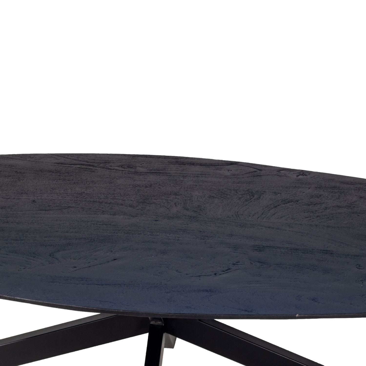 Couchtisch JORDAN oval 130 x 70 cm Mangoholz schwarz