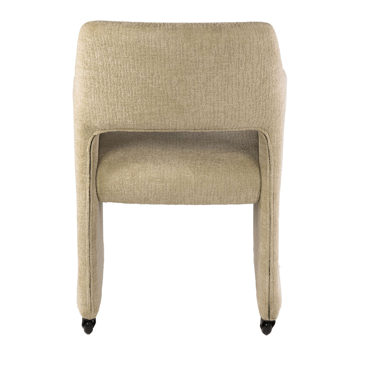 2er Set Armlehnstuhl LUNA auf Rollen Jaroq Stoff sandfarben