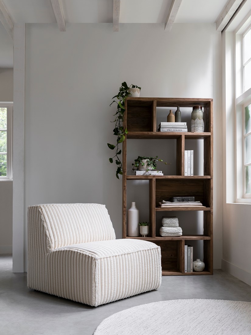 DTP Home Bücherregal Gallery H 195 cm Teakholz rustikal Regal Schrank