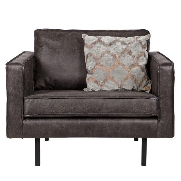 Sessel  RODEO recyceltes Leder Vintage schwarz