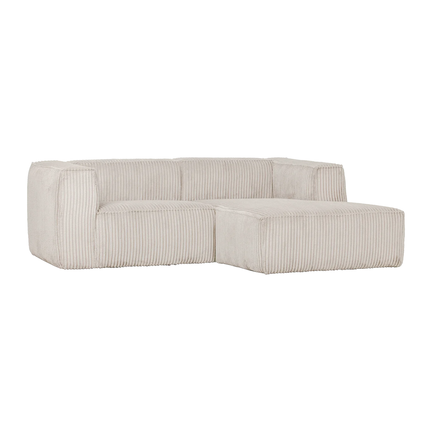 Ecksofa BEAN Ribcord natur Longchair rechts