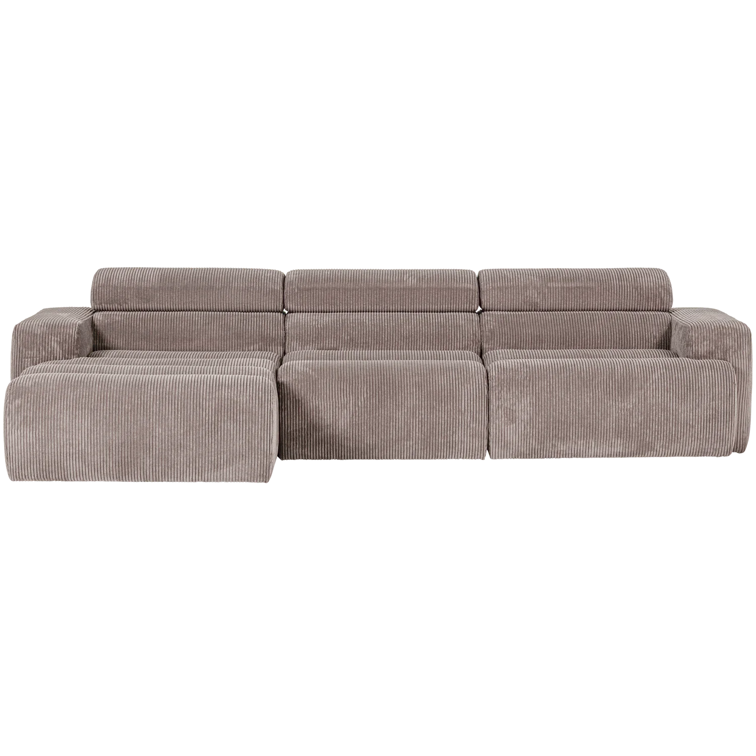 Ecksofa Sofa NOVI Bezug Rippstoff sandfarben Chaiselongue links