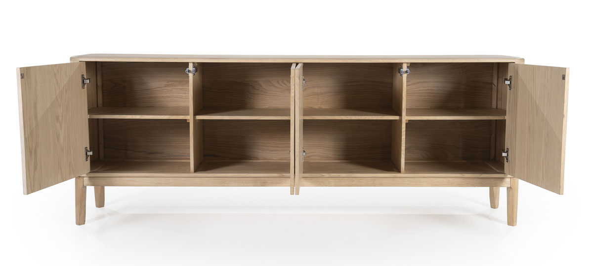 Sideboard Harvey 200 cm mit 4 Türen Eiche natur