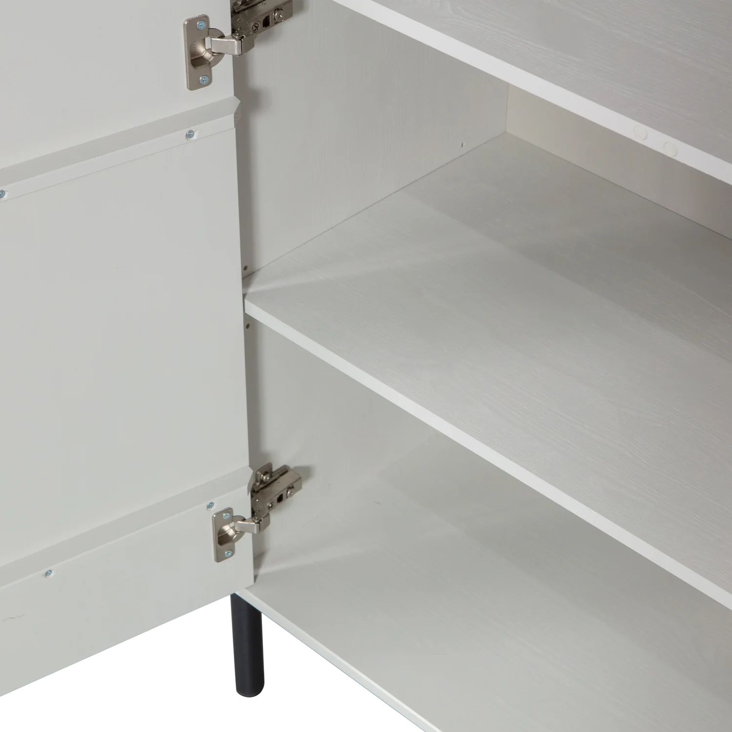 Schrank XINA Holzschrank H 149 cm Kiefer Massiv wolkengrau