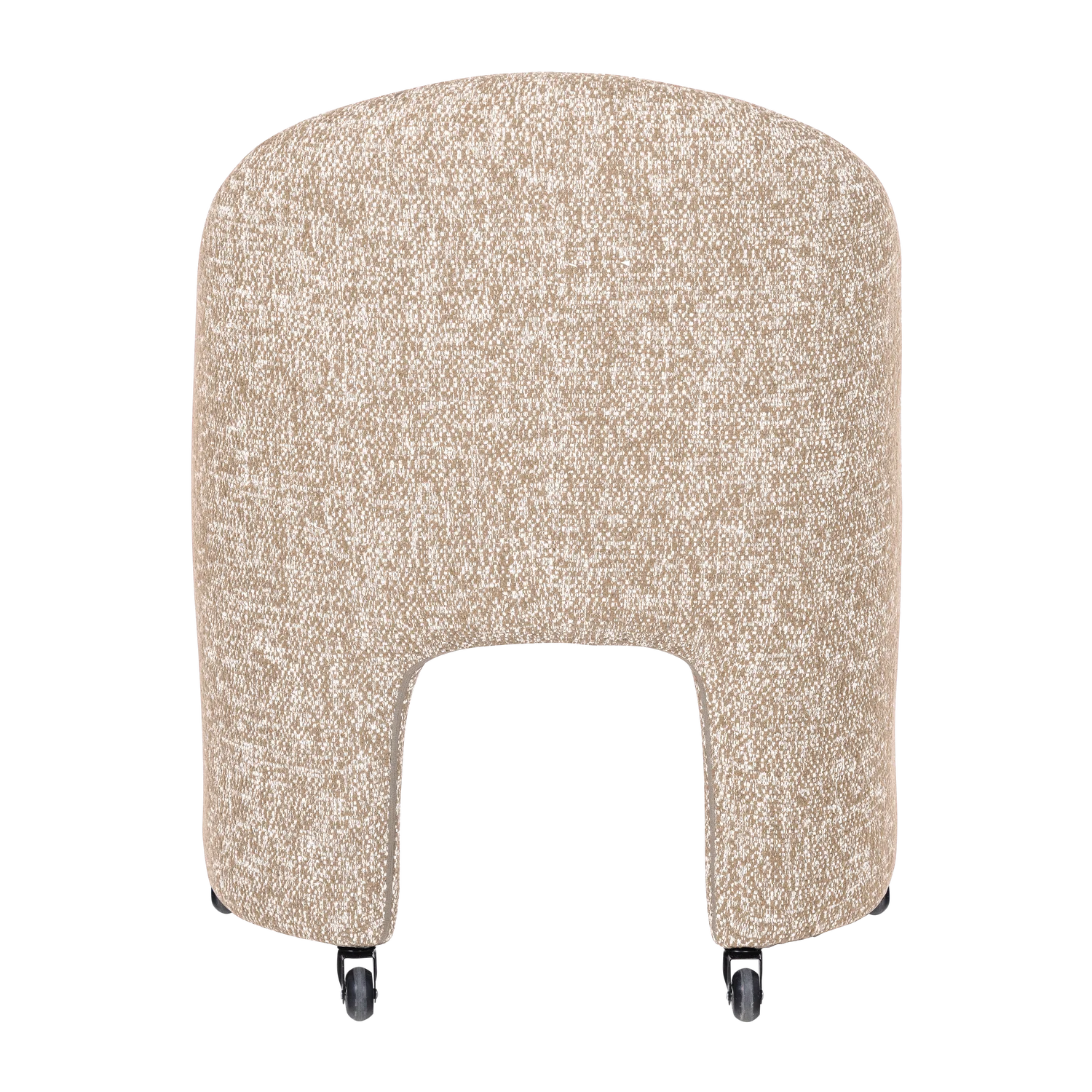 Armlehnstuhl CORDO auf Rollen Melange Stoff natur 