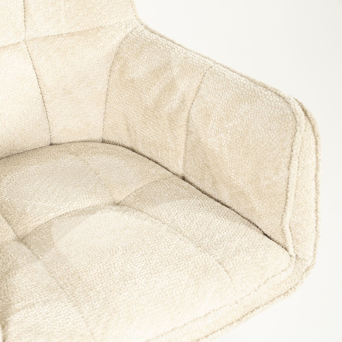 Armlehnstuhl Hugo Drehstuhl gepolstert Stoff beige