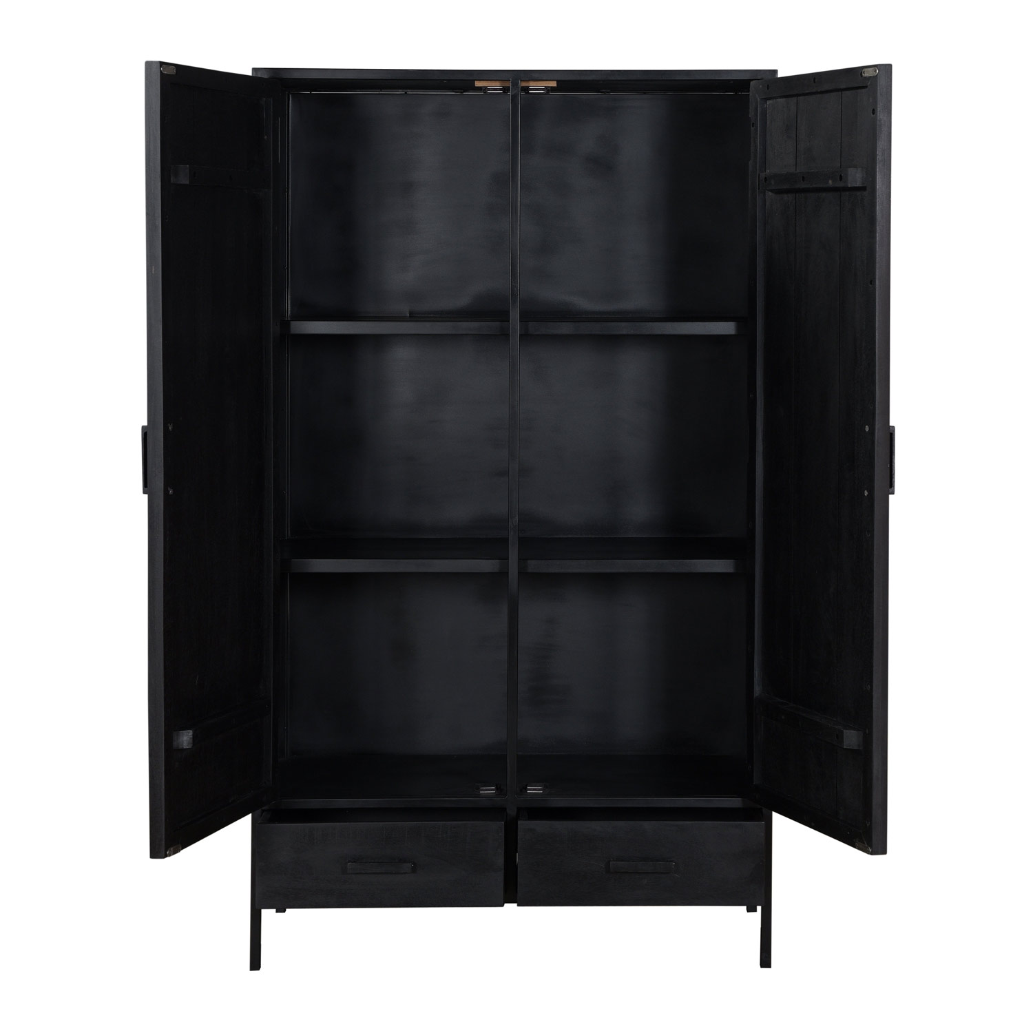Schrank Kala B 100 cm Mango Massivholz schwarz
