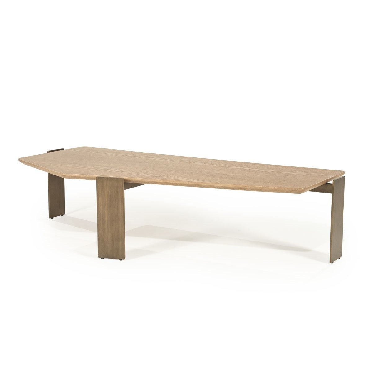 Couchtisch Robert 150 x 70 cm Eschenholz Furnier braun Metall