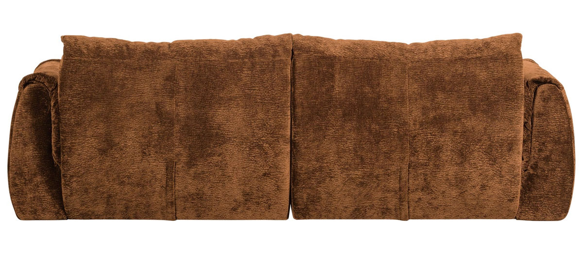 woood 2 Sitzer Sofa BAGGY 3D Chenille mittelbraun Couch