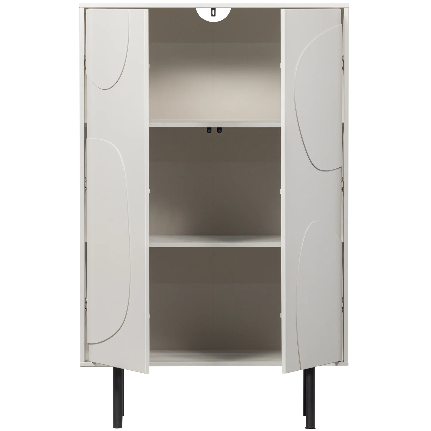 Schrank CADIZ H 135 cm Kiefer Massivholz nebelgrau Aufbewahrungsschrank