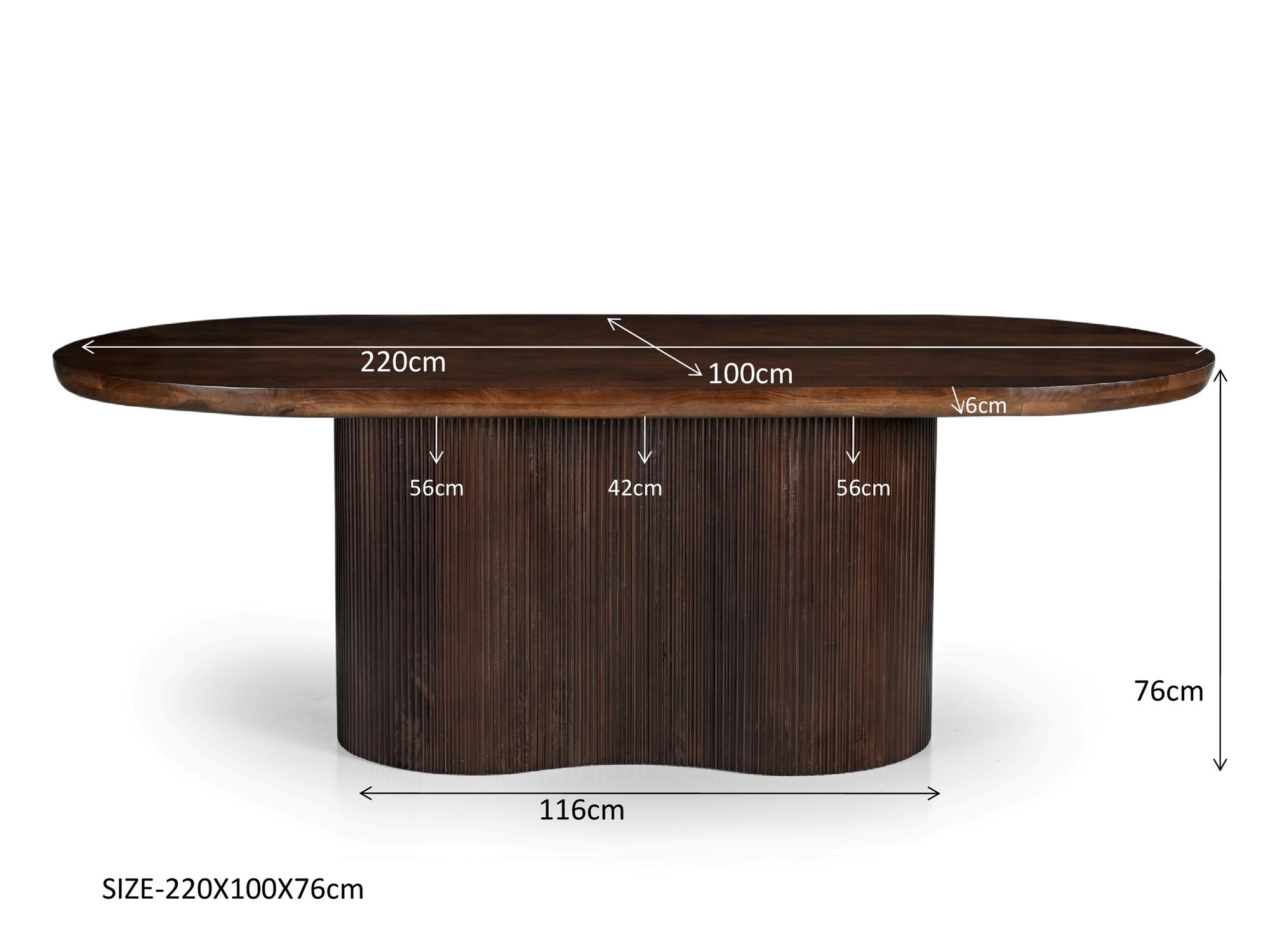 Esstisch Sevilla 220 x 100 cm Mango Holz braun