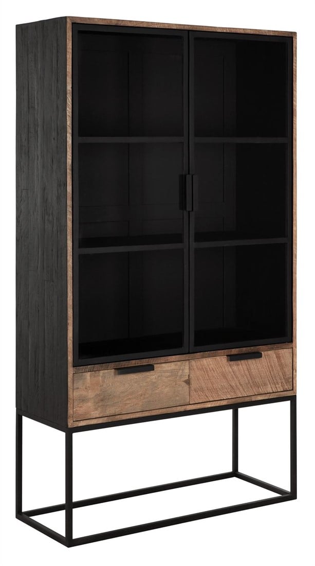 Vitrine Vitrinenschrank Cosmo H 180 cm recyceltes Teakholz 