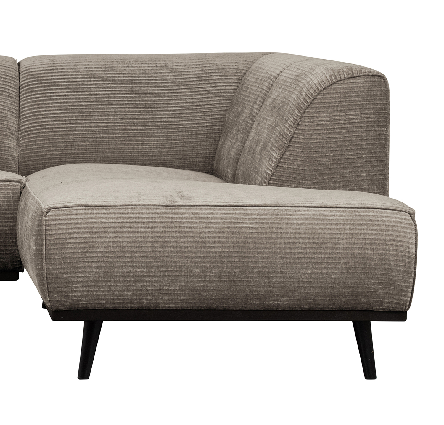 Ecksofa Statement Rib Cord lehmfarben Chaiselongue rechts