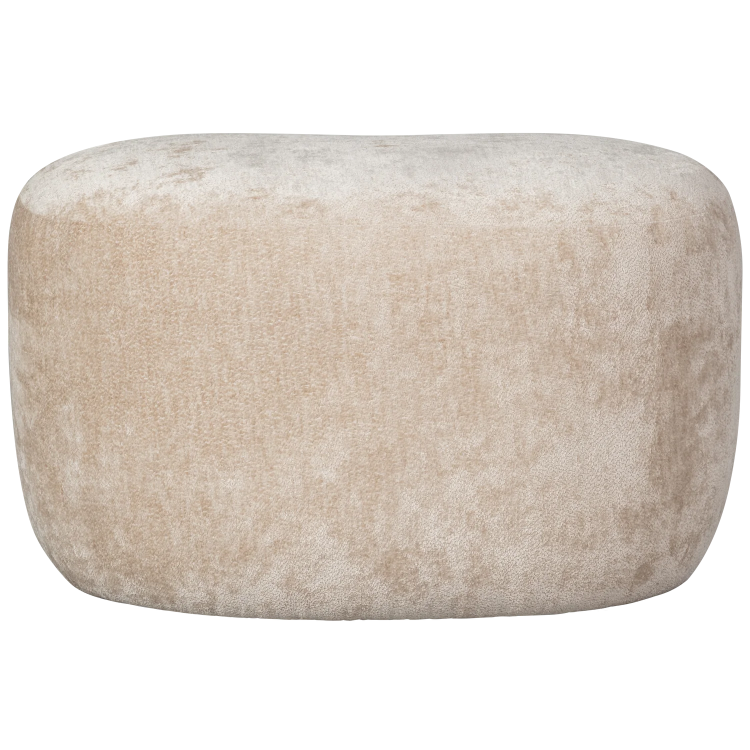 Pouf POPULAR organisch 73 x 51 cm Hocker Sitzhocker Chenillegewebe natur