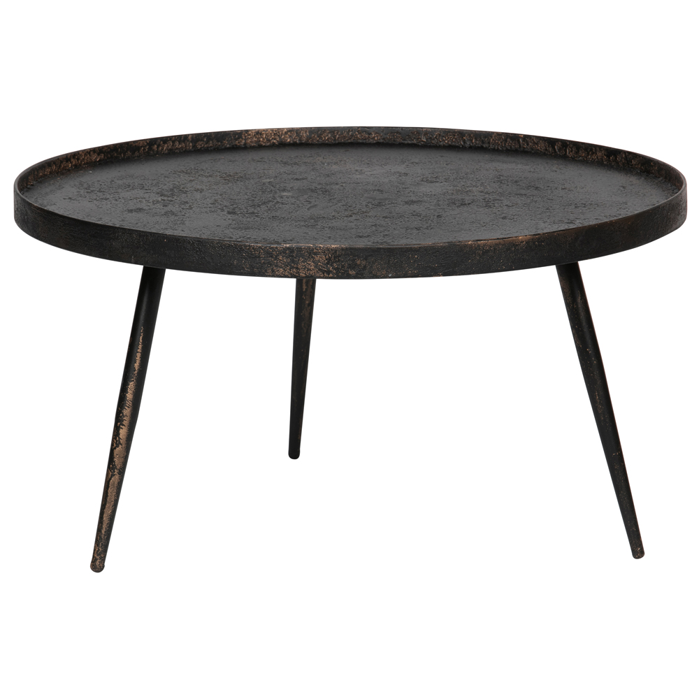 Beistelltisch Couchtisch Bounds Ø 76 cm Metall antikgold Kafeetisch Sofatisch