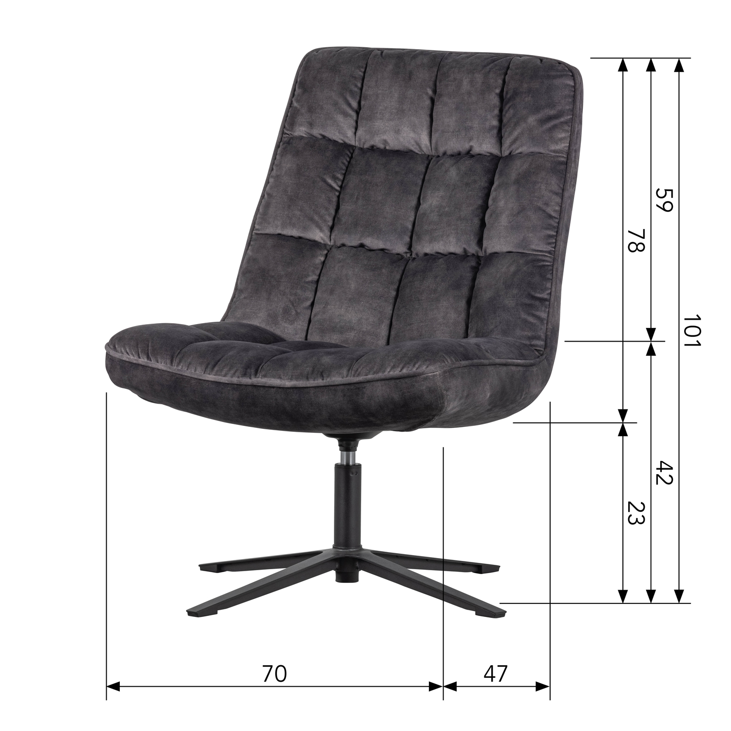 woood Lounge Sessel Job Teddystoff grün Drehsessel