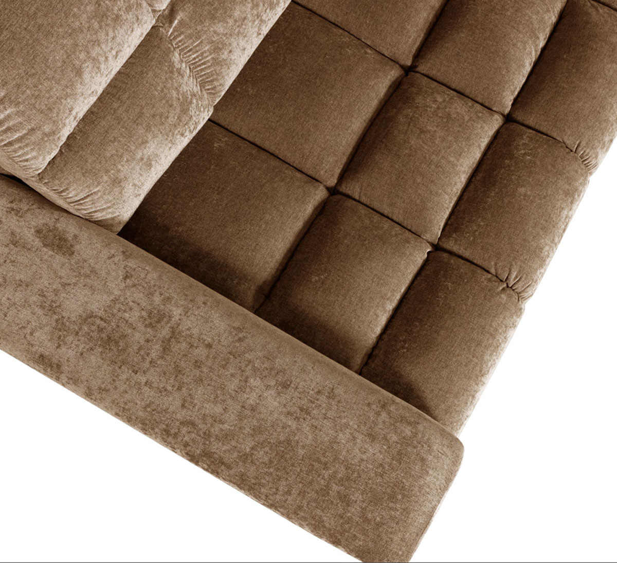 woood Ecksofa SECOND DATE Webstoff vintage sand Chaiselongue rechts