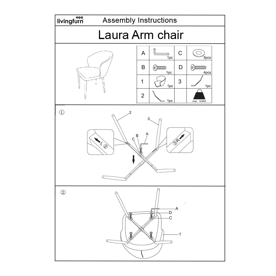 Esszimmerstuhl Laura Stuhl Stoff Boucle anthrazit