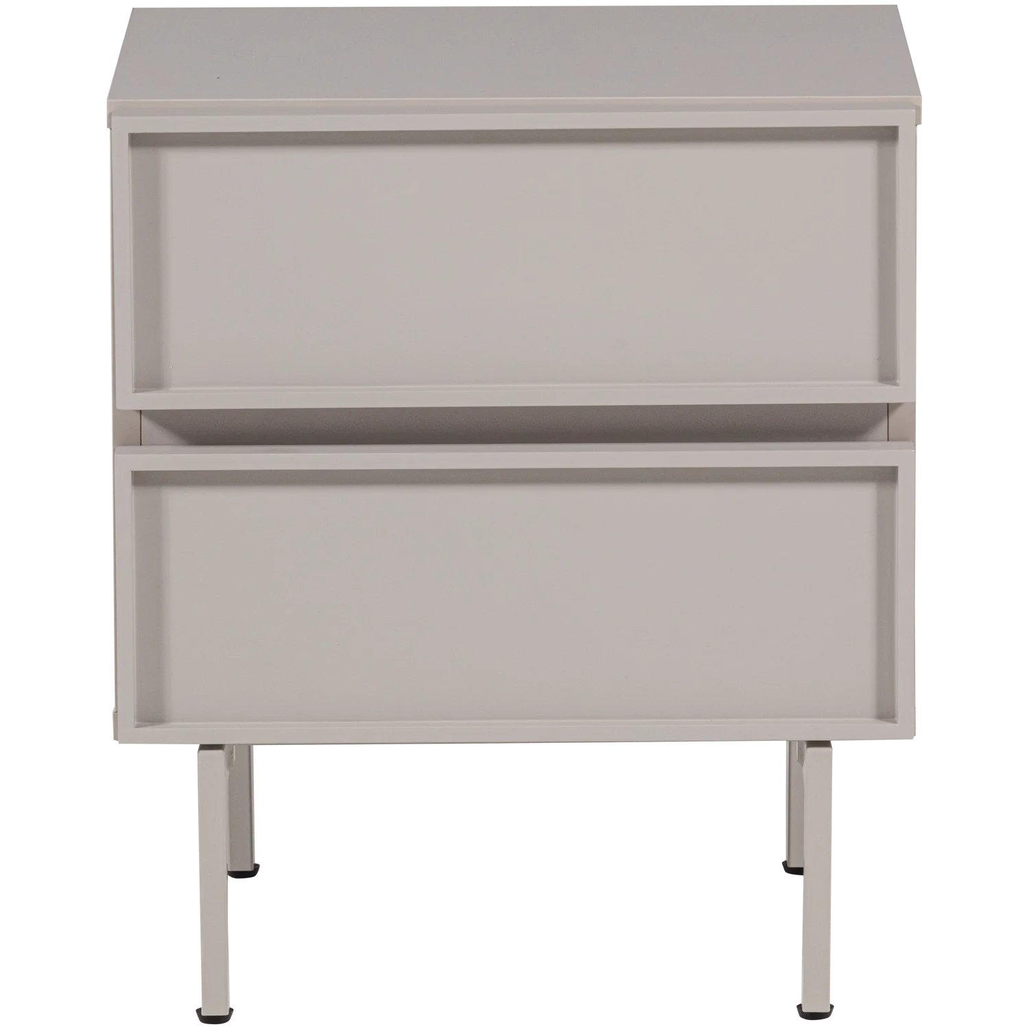 Nachtschränkchen TOURS H 51 cm mit 2 Schublade MDF Melamin beschichtet sandfarben